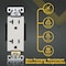 Faith Duplex Straight Blade Receptacle, 5-20R, 20 A, 125V AC, 2 Pole, 3 Wire, Flush Mount, Grounded SSRE4-WH-10 - alternate 2